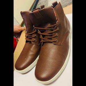 Brown high top shoes